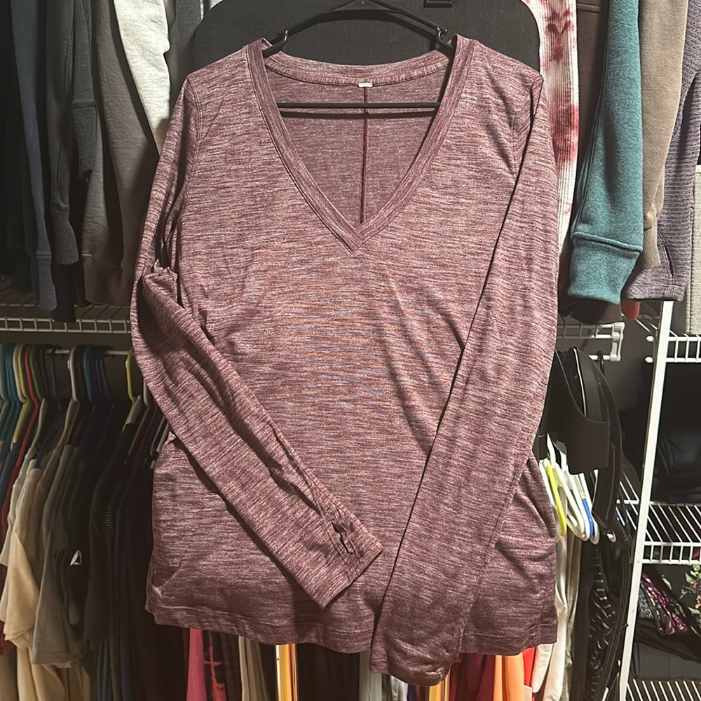 Lululemon long sleeve V neck shirt.  Size medium.